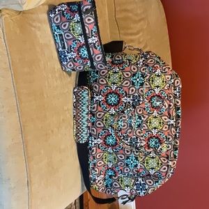 Vera Bradley Weekender Sierra Duffel Bag & Matching Cosmetic Bag